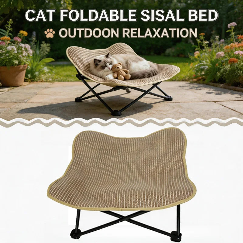 Cat Scratch Bed Durable Foldable Sisal Pet Lounger Chair Sisal Scratcher Chair For Cat Small Medium Large Kitten Indoor Outdoor Oasis Select
