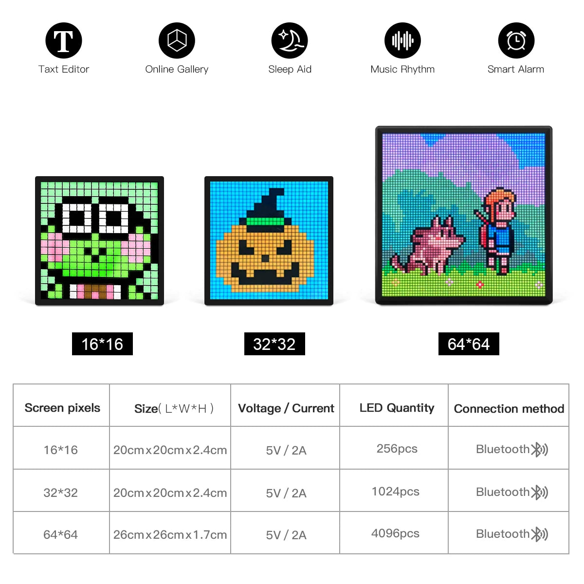 Programmable Pixel Art Display Bluetooth APP Control Creative Pixel Screen 32x32 Advertising Light 5V USB RGB LED Matrix Panel Oasis Select