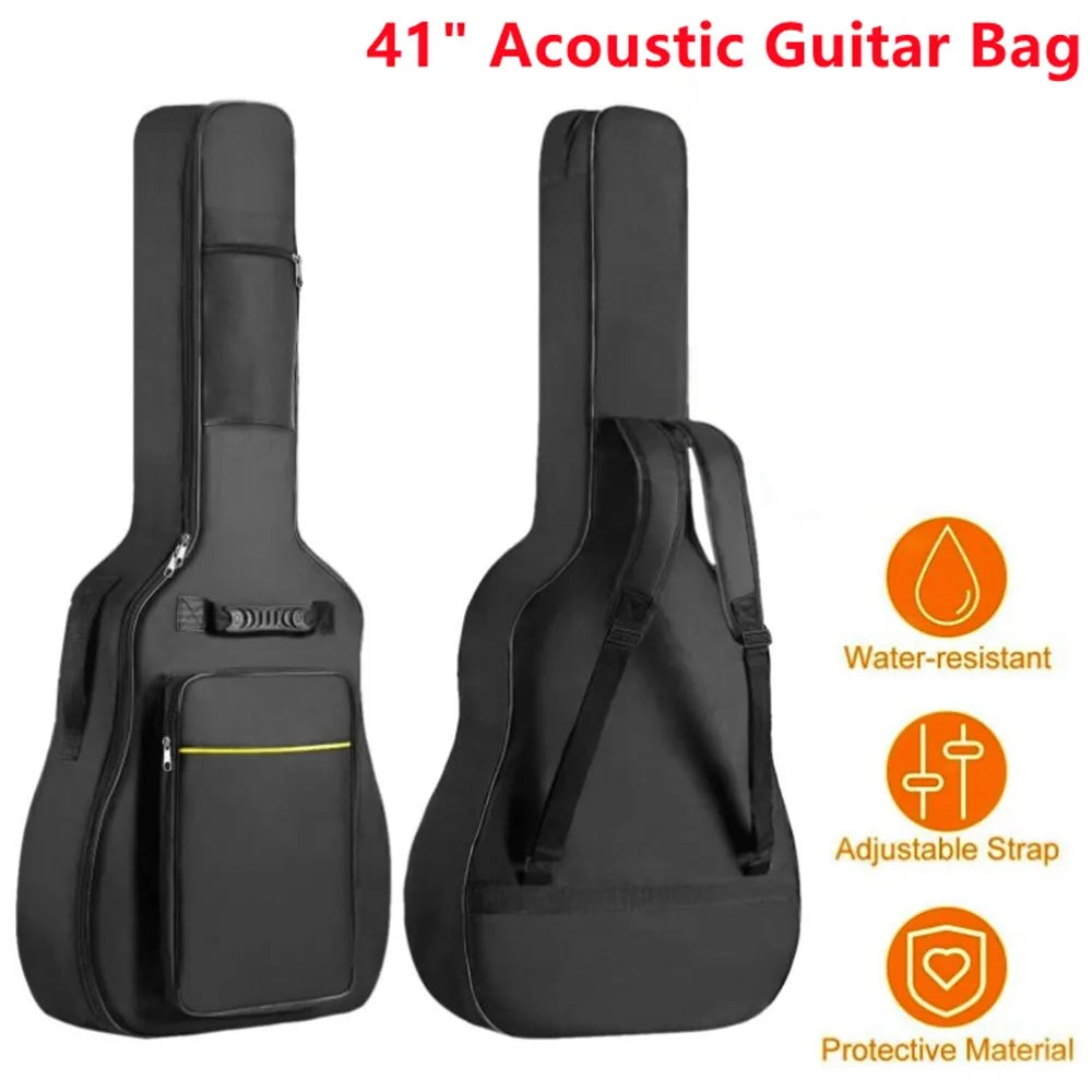 41Inch Guitar Bag Backpack Waterproof Bags Rip-stop Oxford Nylon Double Strap Padded Black Guitar Case Gig Bas Guitars Backpacks Oasis Select
