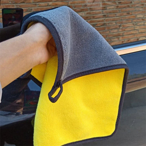 1/2/6pcs Microfiber Cleaning Towel Thicken Soft Drying Cloth Car Body Washing Towels Double Layer Clean Rags Car Accessories Oasis Select