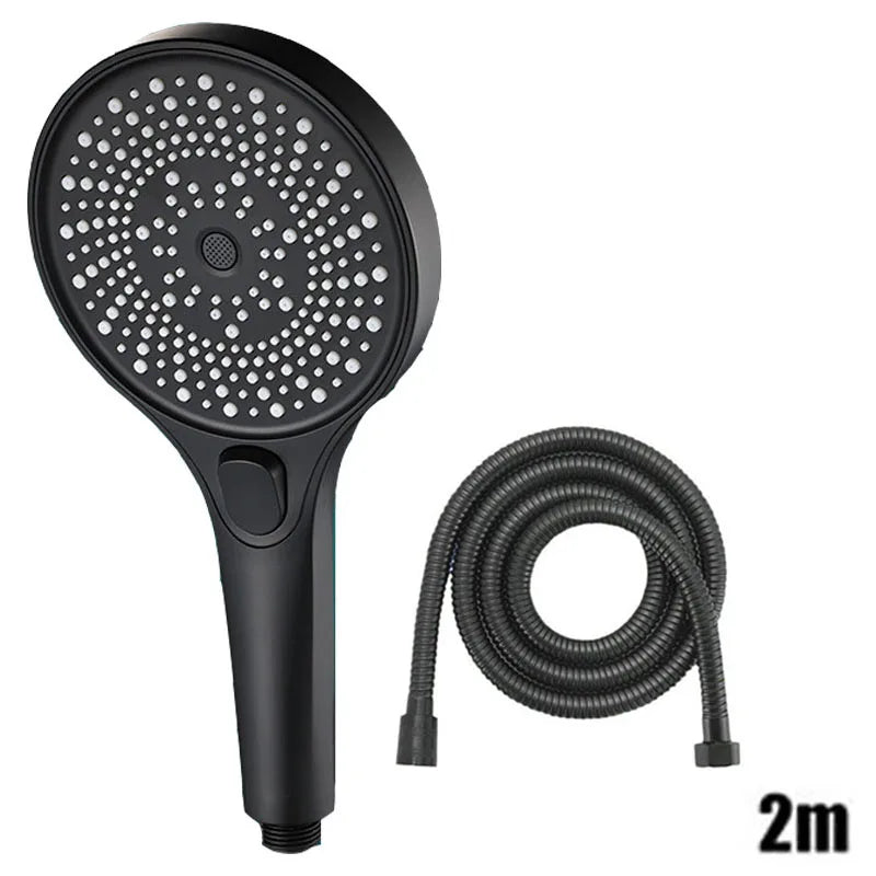 Showerhead shower bathroom accessories large panel showers for bathroom items 3 modes knobs portable heads parts fixture home Oasis Select Black suit C