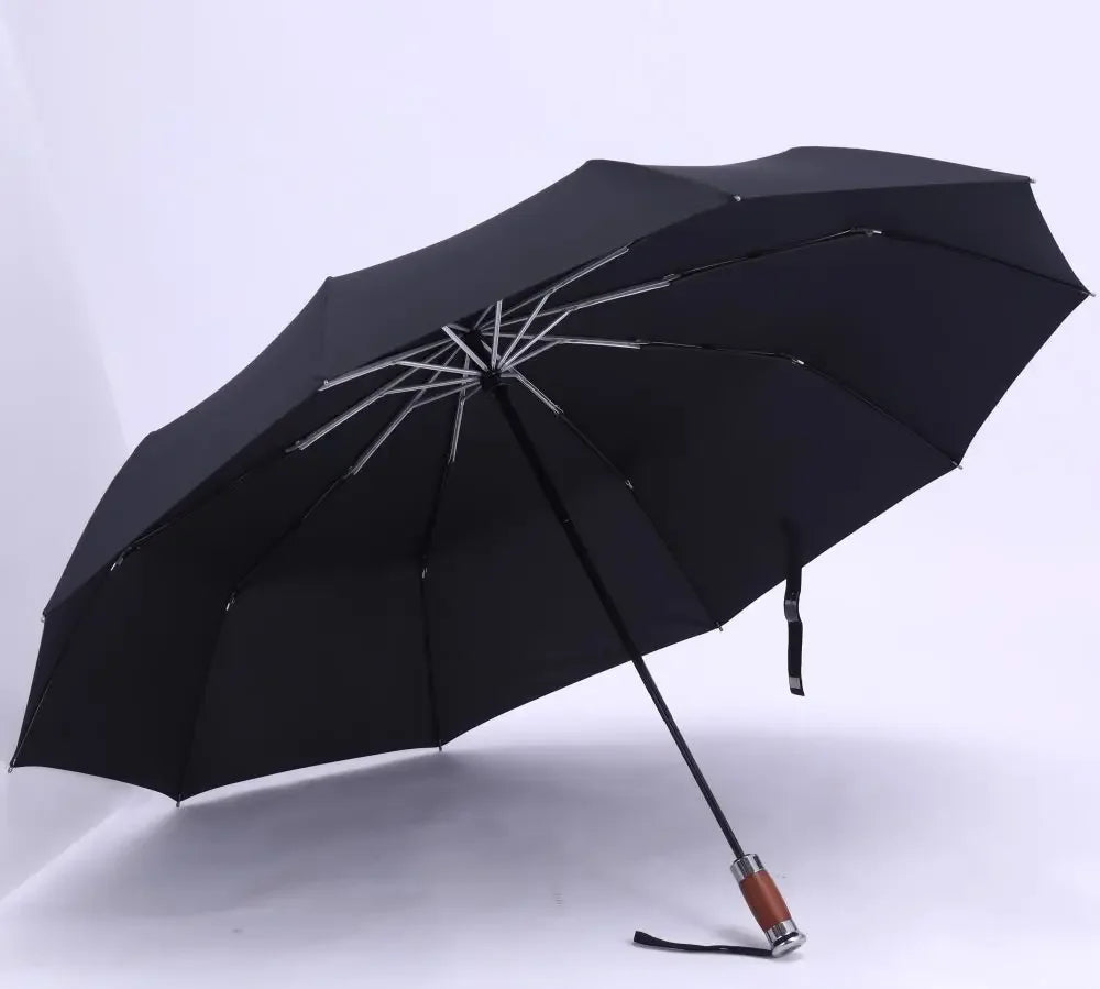 Genuine Brand Large Folding Umbrella Business Men Automatic Umbrellas Windproof Male Parasol Parasol Umbrella Oasis Select Aluminum black 10K