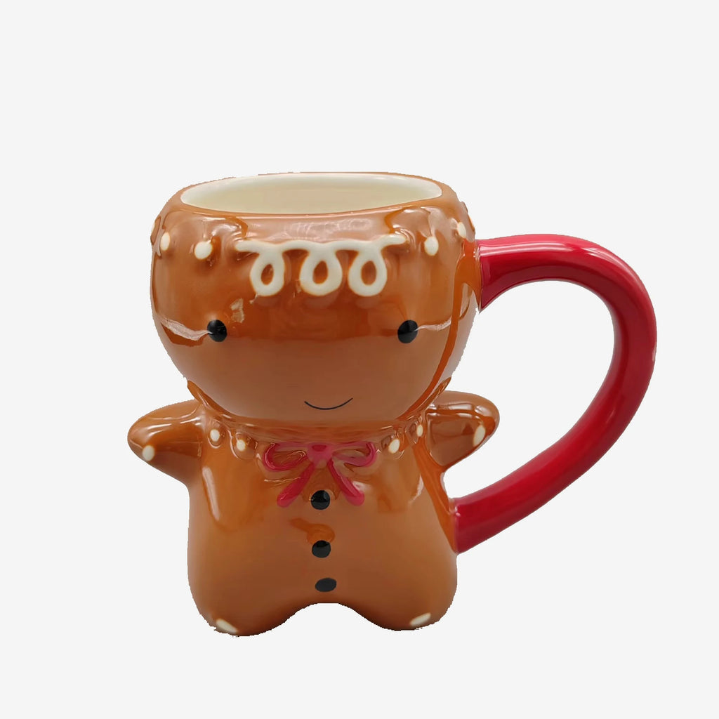 Kawaii Gingerbread Man Ceramic Mug | 3D Christmas Cup 300ML Ceramic Christmas Mug Oasis Select