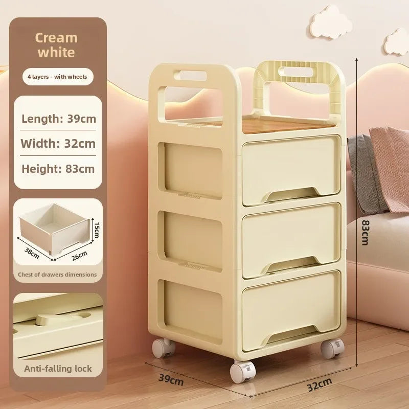 Multi-functional Drawer storage cabinet household living room snacks toys plastic storage box Oasis Select