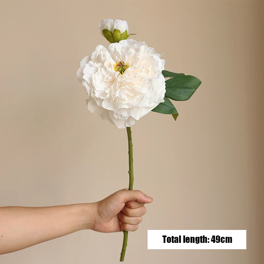 Peony Simulation Flowers, Home And Living Room Artificial Flower Decorations, Dining Table Dried Flower Bouquet Decoration Oasis Select White
