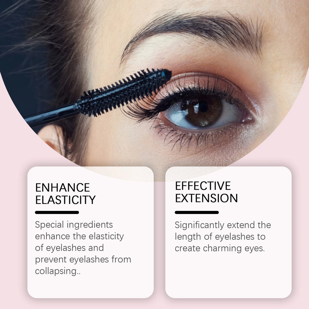 Waterproof Mascara Long -Lasting Thick Curly Non-smudging Add Charm Natural Slender Length Non Clumping Portable Eye Cosmetic Oasis Select