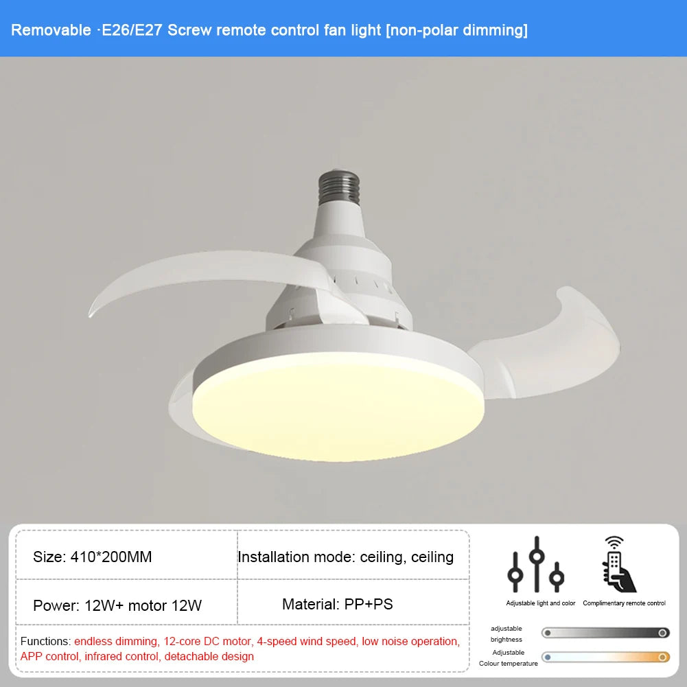 Invisible Leaf Ceiling Fan with LED Light & Remote Control LED Ceiling Fan Oasis Select