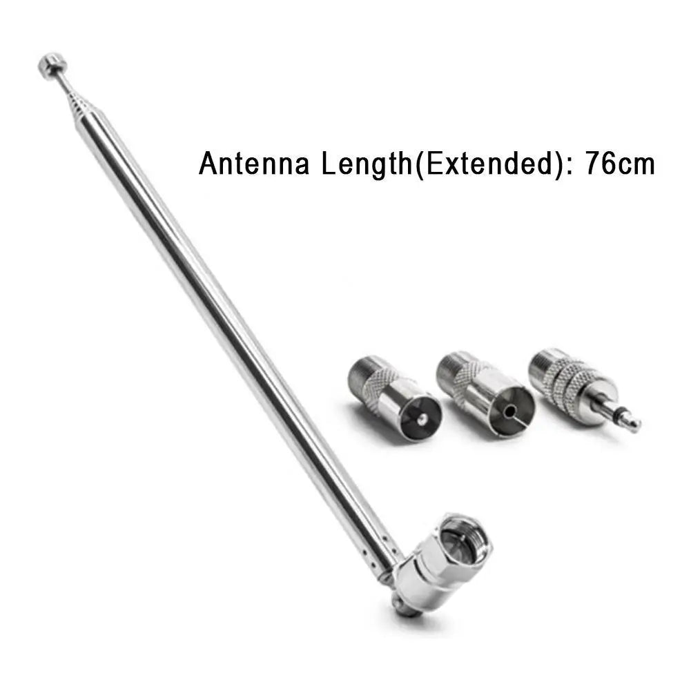Telescopic FM Radio Antenna – 3.5mm, PAL & F-Type Adapters
