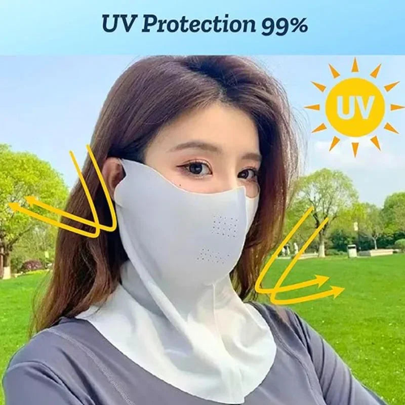 1-10PCS Women‘s Summer Outdoor Sun Face Mask Neck Cover Cooling Breathable UV Protection for Hiking Cycling Ideal Gift Oasis Select