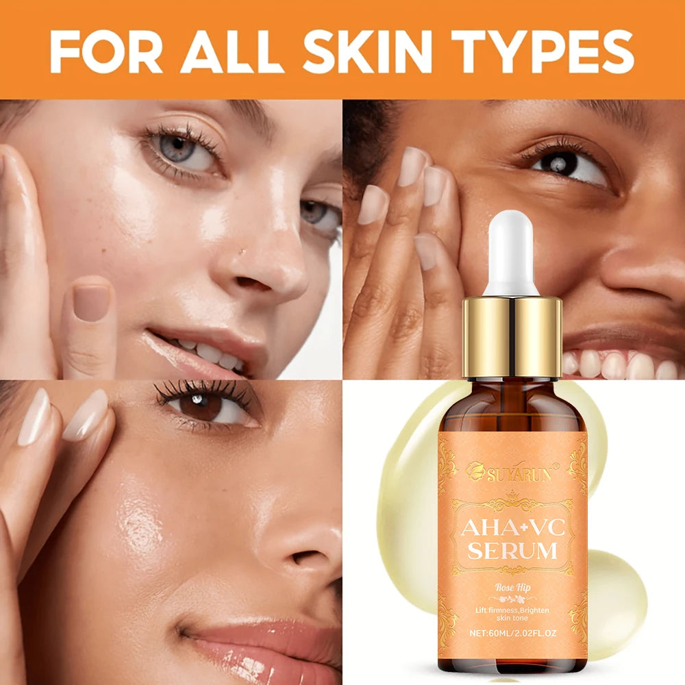 SUYARUN AHA + Vitamin C Serum - Exfoliating Brightening Facial Essence for Dark Spots, Dullness & Uneven Skin Tone. Oasis Select