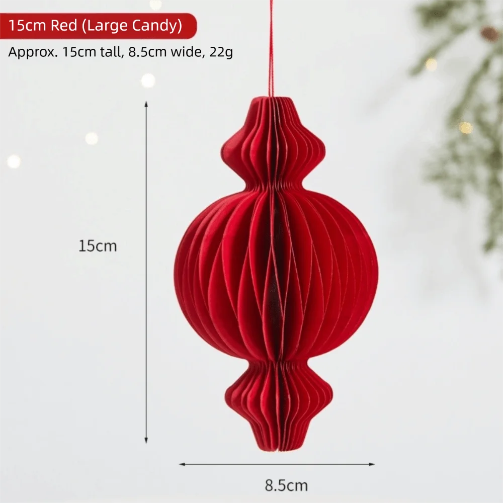 Red Honeycomb Paper Hanging Decoration with Tassel | New Year