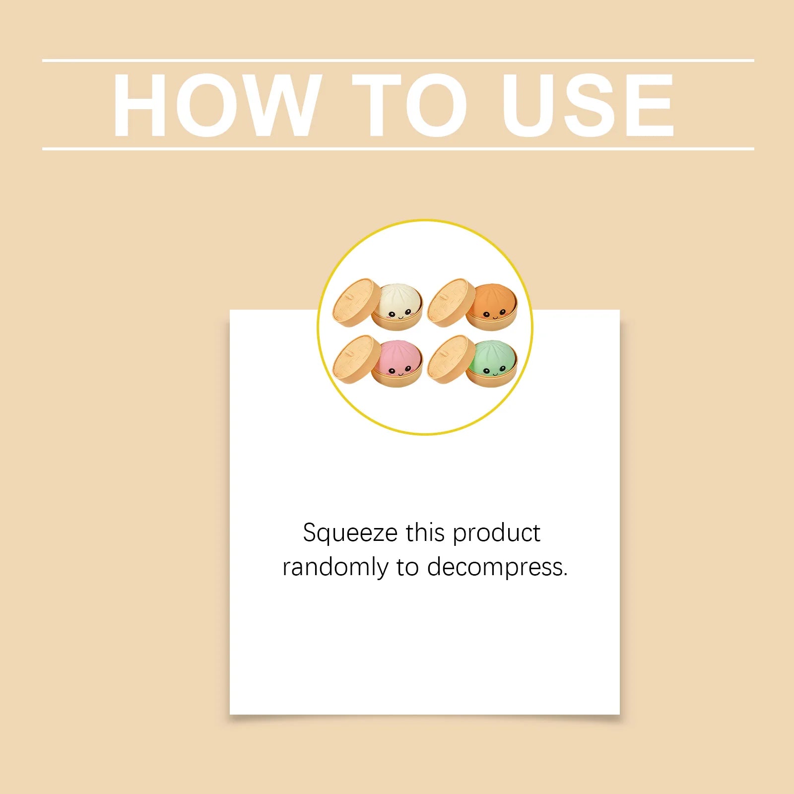 Cute Bao Squishy Toy – Slow Rebound Squeeze Ball for Kids