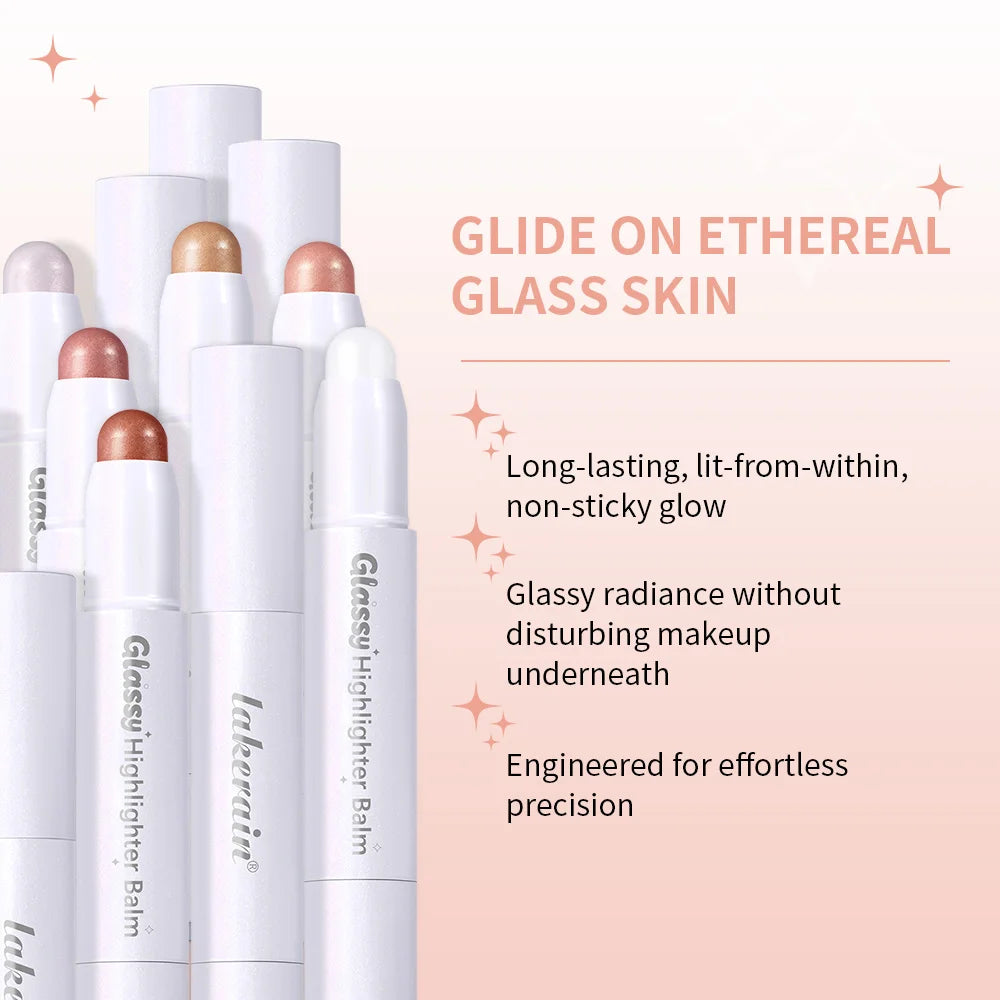 Glassy Highlighter Balm Brighten Complexion Deep Hydration Long Lasting Wear Highlighting Cream Eye Cheek Lip Body Glossy Pen Oasis Select