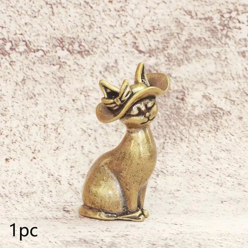 Brass Brass Princess Cat Statue Creative Animal Desk Ornaments Desktop Home Decor Collection Cute Statue Ornaments Oasis Select A1