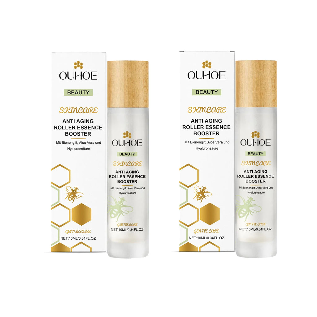 Anti Aging Roller Essence Bee Venom Booster Hyaluronic Acid Skin Firming Fine Lines Improvement Facial Massage Skincare Serum Oasis Select 2pcs