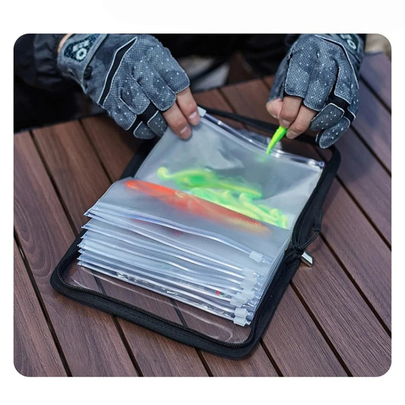 Transparent Luya Bait Bag PVC Partitioned Waterproof Storage Bag Portable Fishing Tackle Accessories Sorting Organizer Pouch Oasis Select