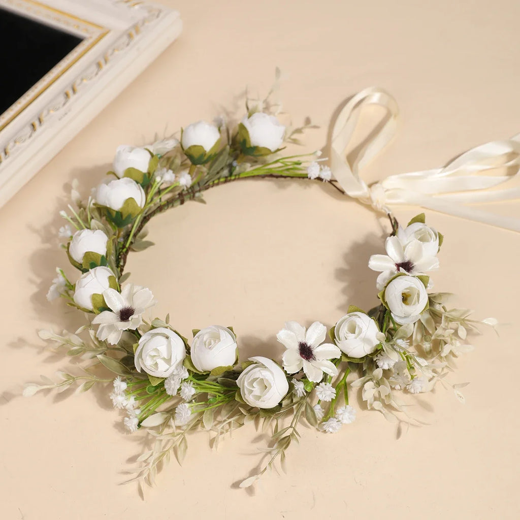 Forest Style Garland Bride Super Fairy Simulated Baby's Breath Flower Headdress Kidsren's Photo Hair Accessories Oasis Select