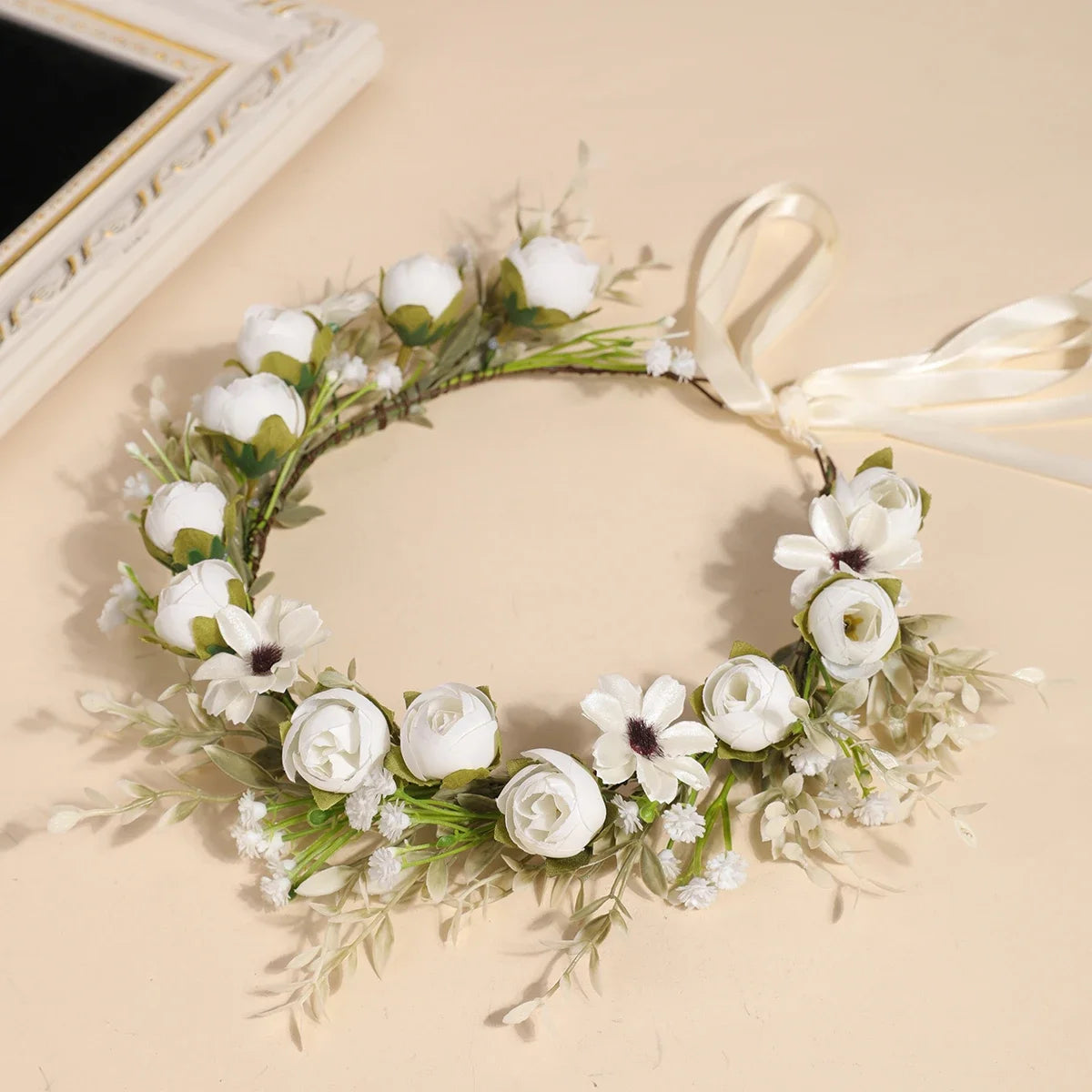 Forest Style Garland Bride Super Fairy Simulated Baby's Breath Flower Headdress Kidsren's Photo Hair Accessories Oasis Select