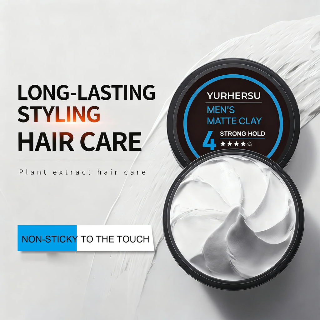 Men's Hair Clay Strong Hold Matte Finish – Natural Look 80g Hair Styling Clay Oasis Select