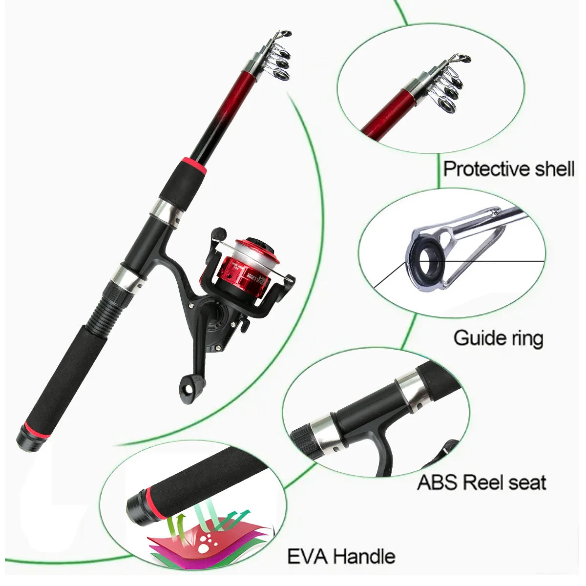 Luya rod full set novice long-range throwing set glass fiber fishing rod bait fishing hook line fishing gear Oasis Select