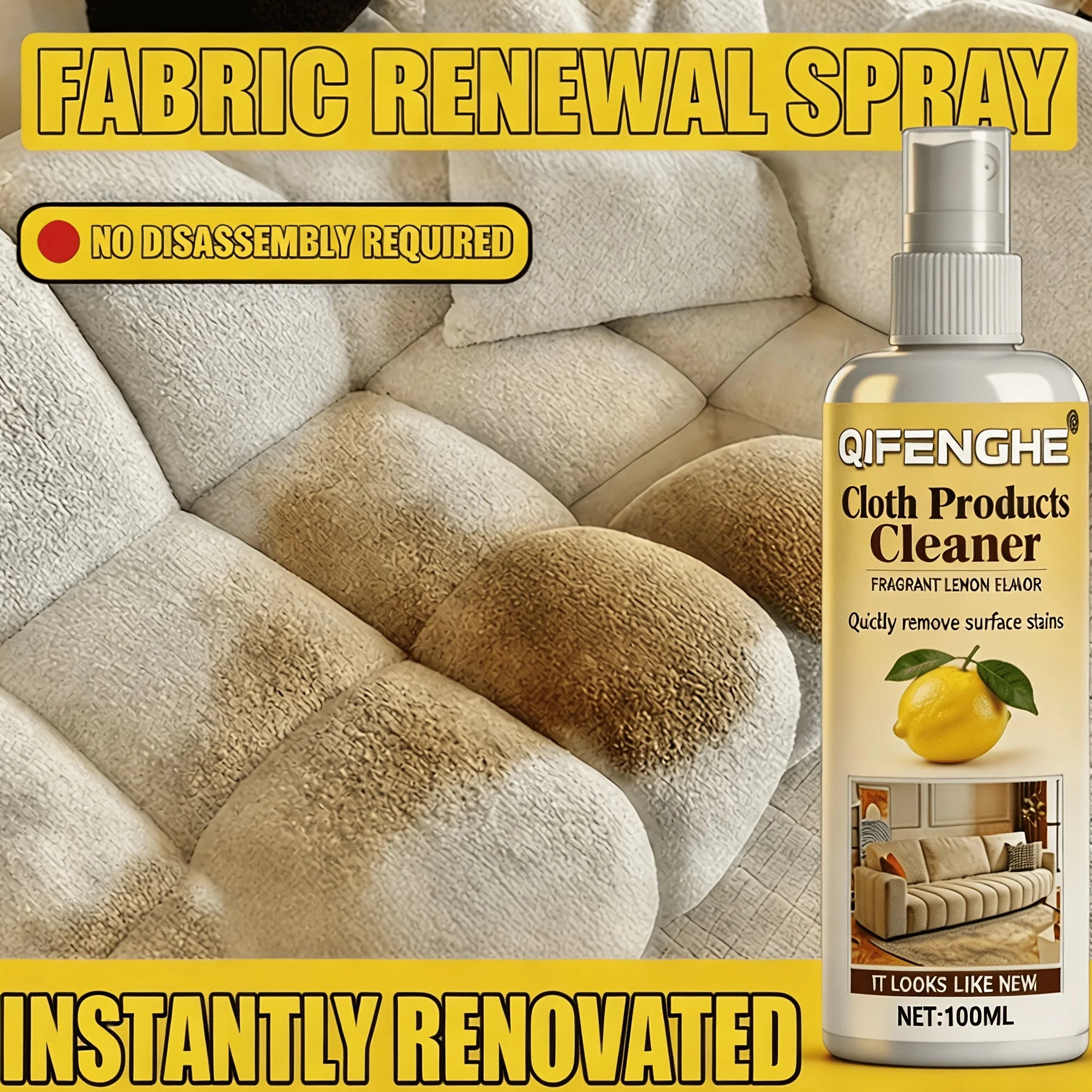 Waterless Fabric Cleaner Spray – No Rinse Fast Stain Removal Fabric Cleaner Spray Oasis Select