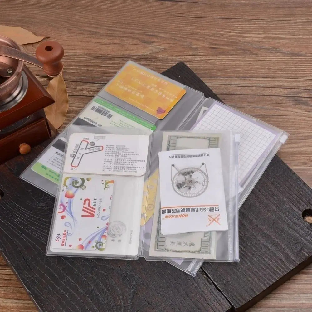 PVC Zipper Bag for Midori Travelers Notebook Journal Planner Accessory Card Holder Storage Standard/Pocket/Passport Oasis Select