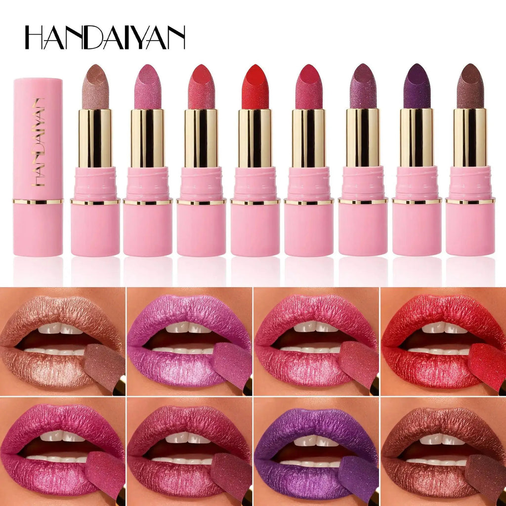 Handaiyan Glitter Diamond Lipstick – 8 Shades, Waterproof