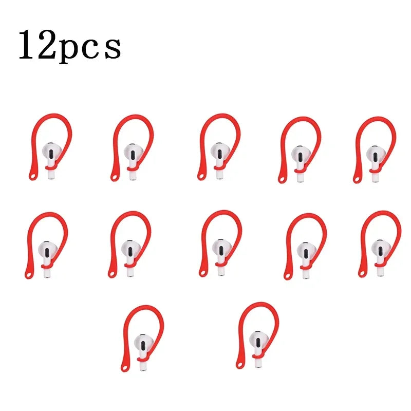 1/3/6Pairs Anti-Lost Earphone Silicone Earhook For Airpods Earpods Loop Clip Headset EarHook Replacement Headphone Accessories Oasis Select 6 pairs Red