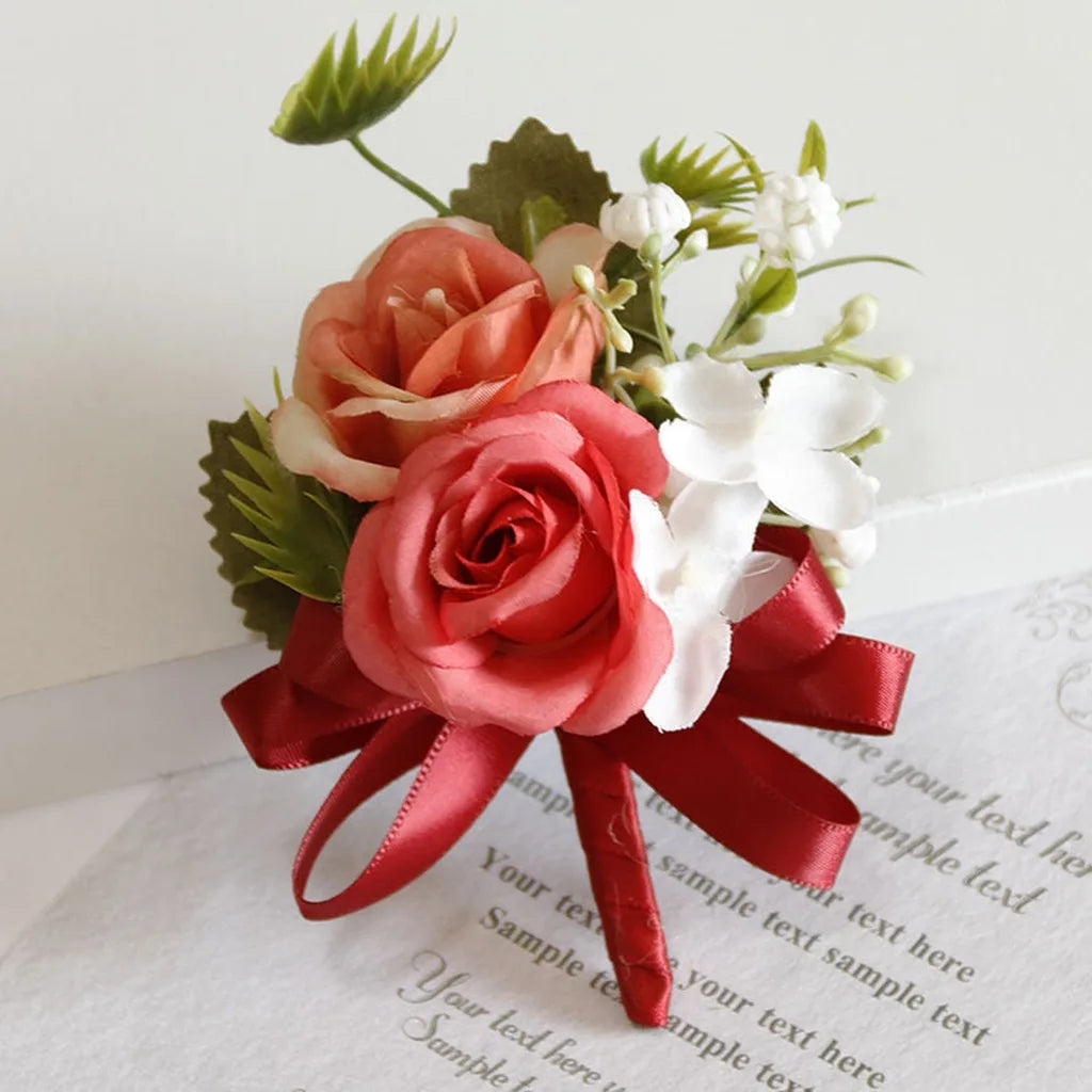 Artificial Fabric Corsage & Wrist Flower | Satin Wedding