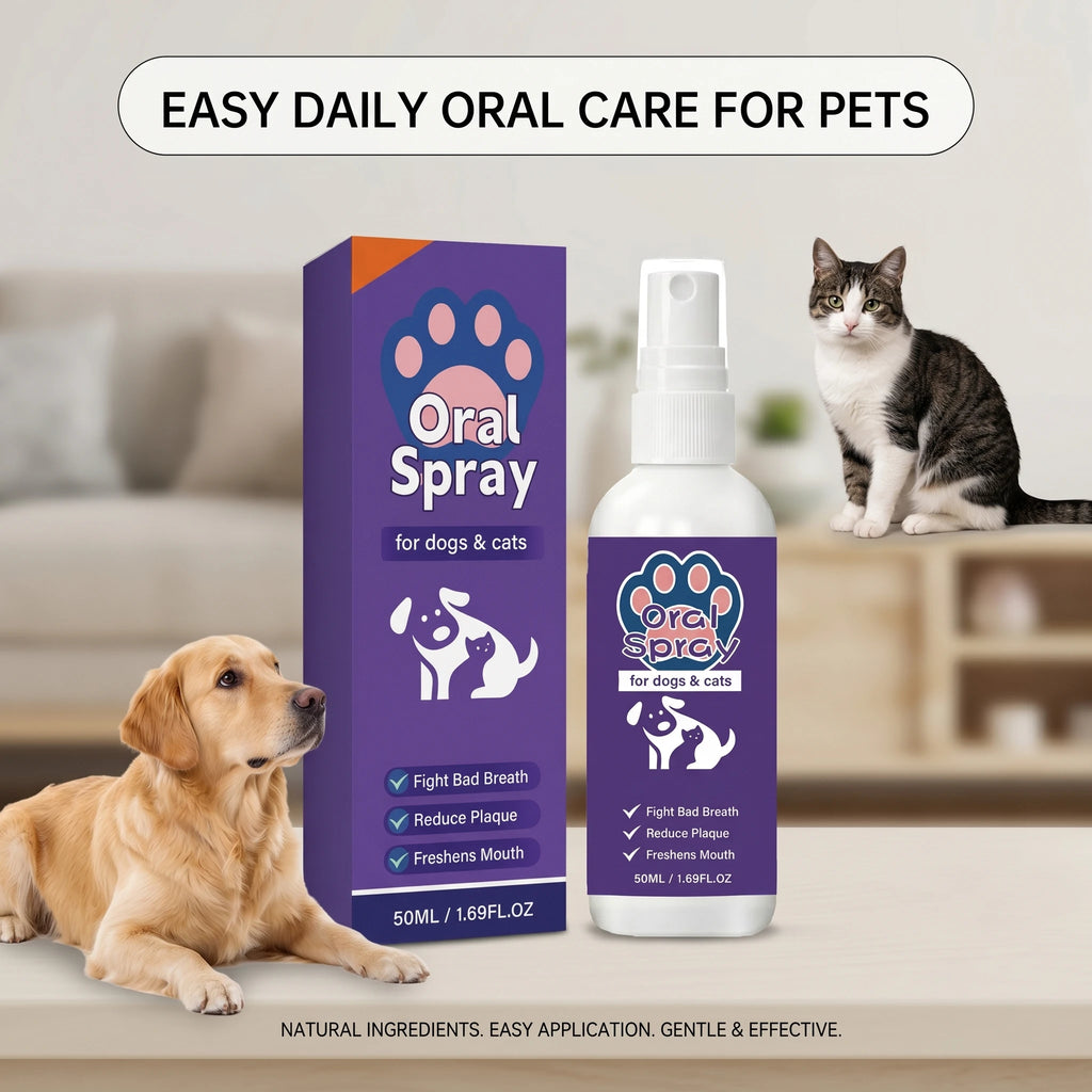 Oral Spray for Dogs Cats Reduce Plaque Dirt Remover Cat Teeth Cleaning Breath Freshener Bad Breath Eliminator Pet Oral Care Oasis Select