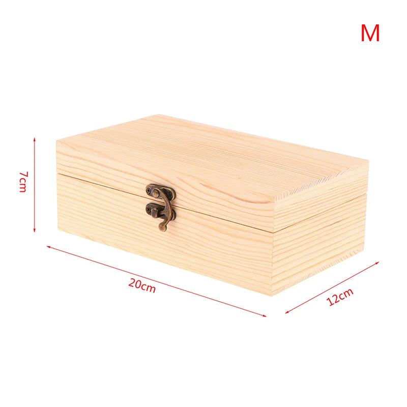 Rectangular Wooden Storage Box Organizer Wooden Storage Case Simple Storage Container Dust-Proof With Lock Jewelry Box Case Oasis Select M