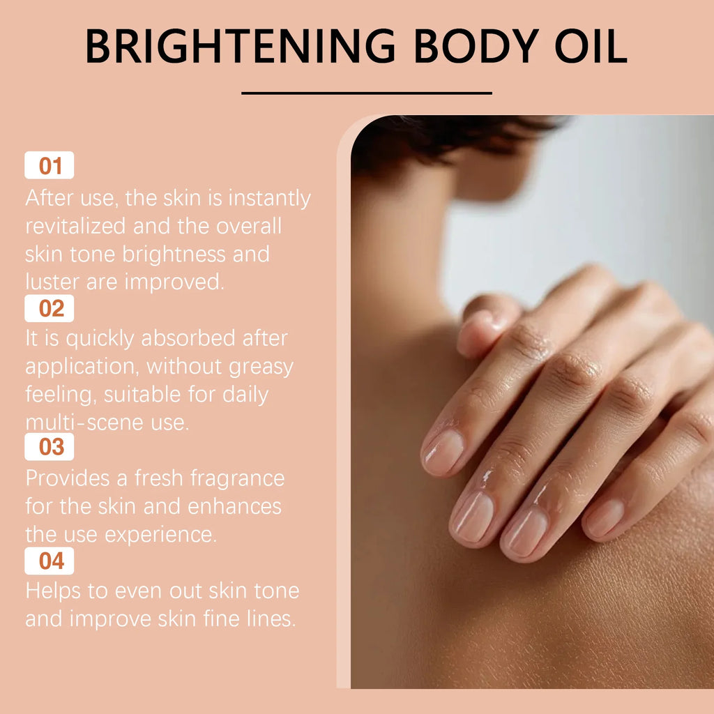 OceAura Vitamin C Body Oil Brightening Moisturizing Turmeric Rosehip Oil Dry Skin Smooth Radiant Neck Chest Arms Thighs 100ml Oasis Select