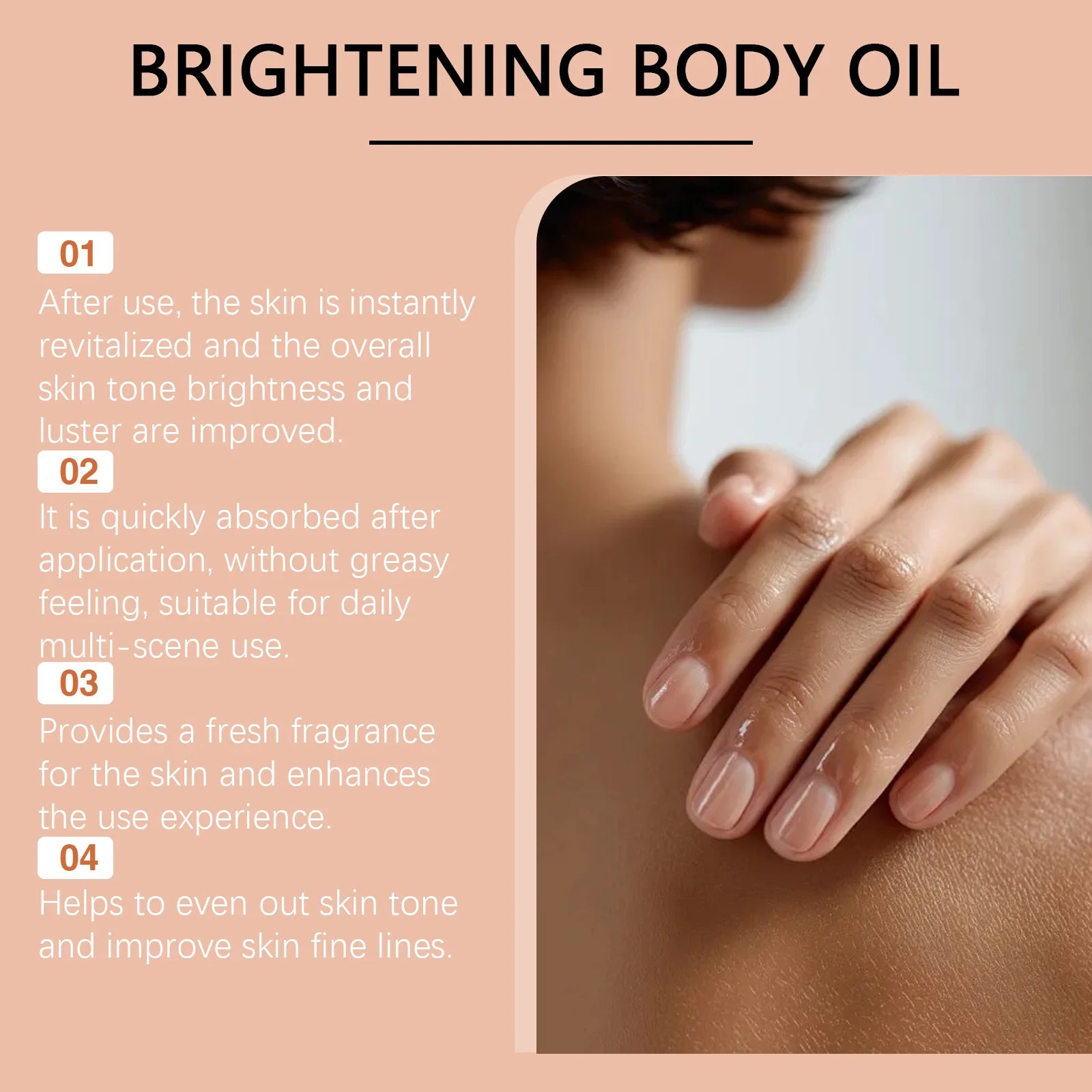 OceAura Vitamin C Body Oil Brightening Moisturizing Turmeric Rosehip Oil Dry Skin Smooth Radiant Neck Chest Arms Thighs 100ml Oasis Select