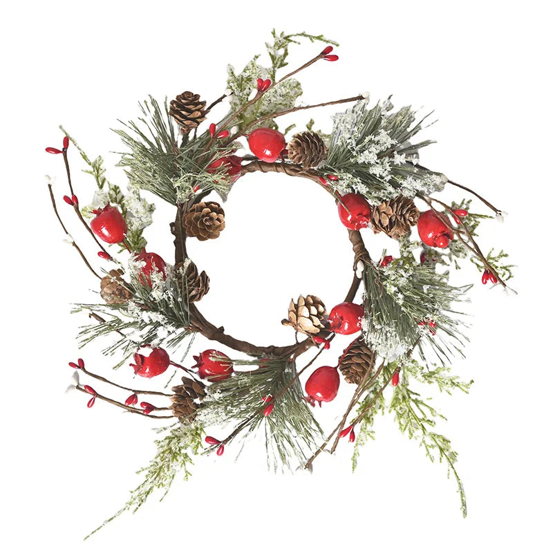 Christmas Candle Rings Table Decoration Christmas Wreath Candle Holder Ring Red Berries Table Centerpieces Candle Wreath Oasis Select D