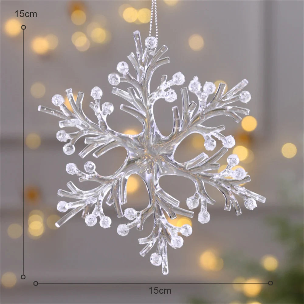 3D Crystal Snowflake Christmas Tree Hanging Ornaments