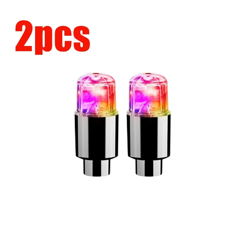 Tire Valve Cap Lights Tire Light for Car Air Valve Caps with Lights for Motorcycles Bicycles Electric Vehicles Lamps Oasis Select 2pcs-Colorful light