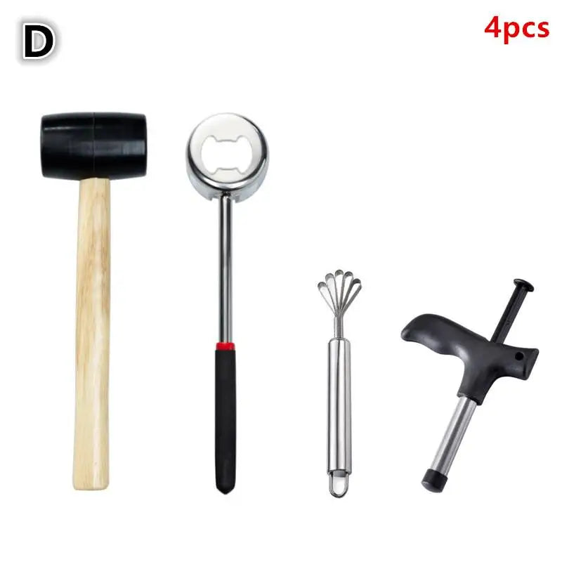 Creative Dual-Purpose Coconut Opener Hand Hole Puncher Hammer Kitchen Gadget Fresh Coconut Water Breaker Tool Oasis Select D