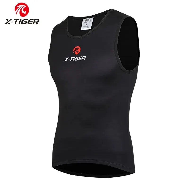 X-TIGER Winter Cycling Base Layer Sleeveless Fleece Sports Bike Jerseys Shirt Warm Bike Underwear Bicycle Keep Warm Oasis Select black XL