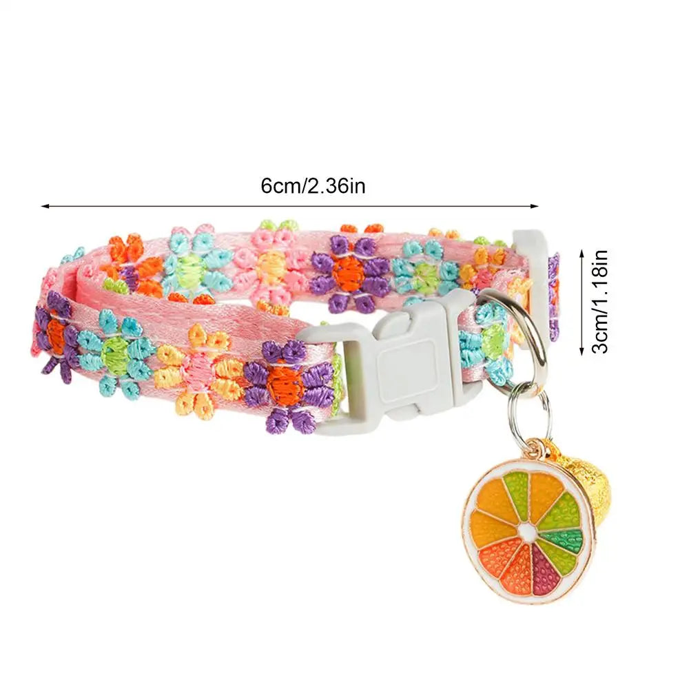 Pet Collar With Bell Colorful Dog Puppy Kitten Collar Adjustable Safety Bell Ring Necklace Cat Collar Anti-lost Pet supplies Oasis Select B