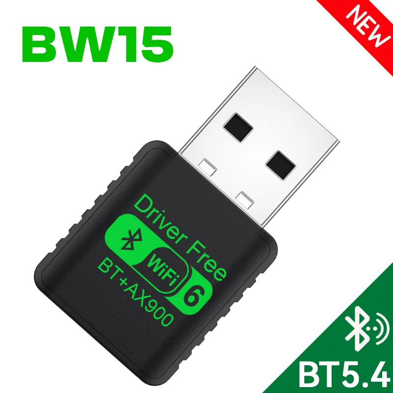 WIFI6 AX900 USB WiFi Bluetooth 5.4 Wireless Adapter Dual Band 2.4G+5GHz 900Mbps Network Card Receiver Dongle For Win10/11 Oasis Select BW15