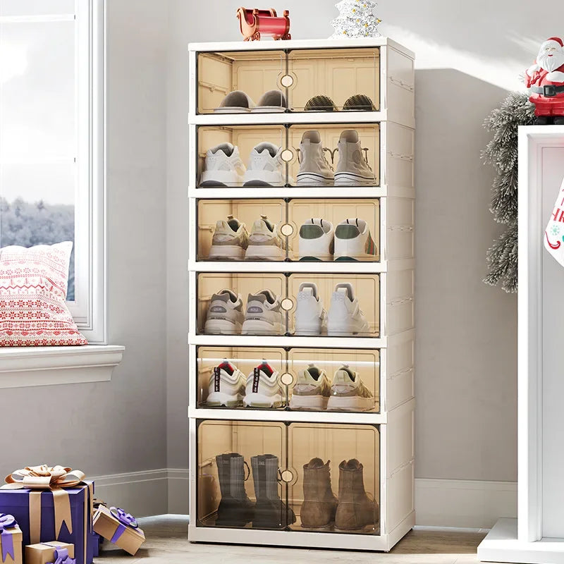 Home dust-proof shoe cabinet, no installation required, foldable transparent folding shoe box, large capacity shoe storage box Oasis Select