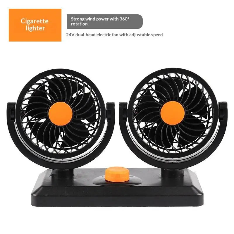 Professional Dual Fans 360 Rotation Multi Angle Cooling Fan For Sedan RV Truck Boat Vehicles Camping Office Desk Use Accessory Oasis Select B