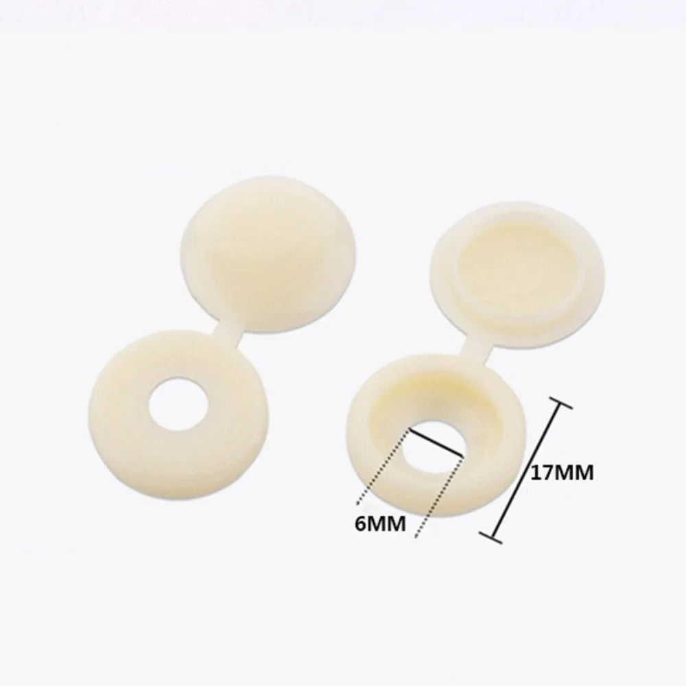 100PCS New Universal Fit Screw Protective Covers Snap Protective DIY Fold Snap Cap Fixing Caps Decorative Hardware Oasis Select Beige