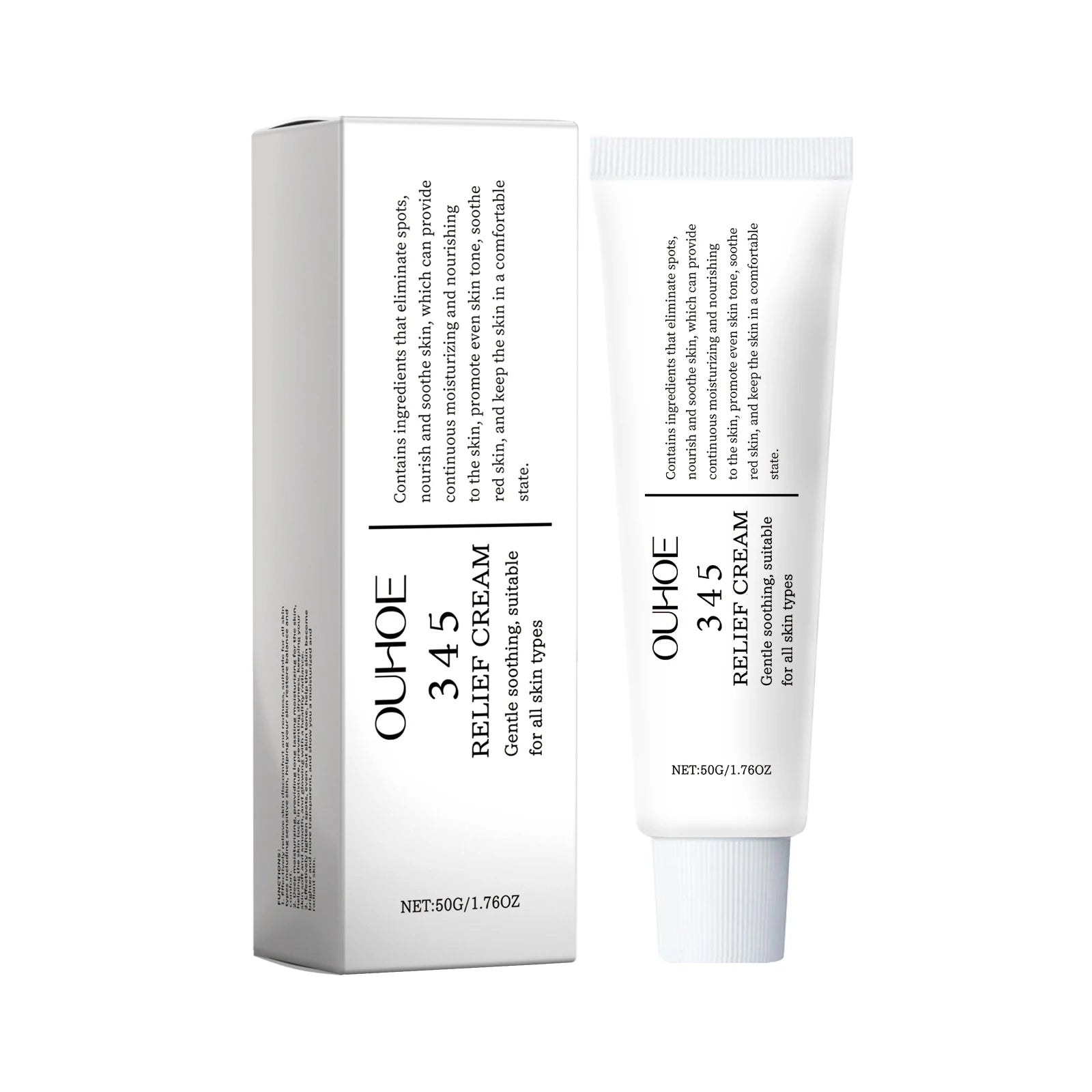 345 Relief Cream – Hydrating, Brightening & Soothing Face Cream Face Moisturizer Cream Oasis Select 50g Boxed