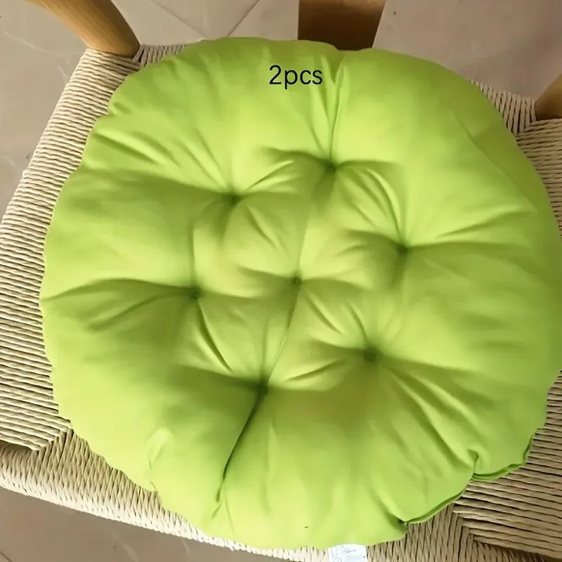 Thickened Round Chair Cushions 2pcs, Seat Pad for Office Garden Living Room Tatami, Hand Washable, All-Season Gift Chair Cushion Oasis Select Fruit Green