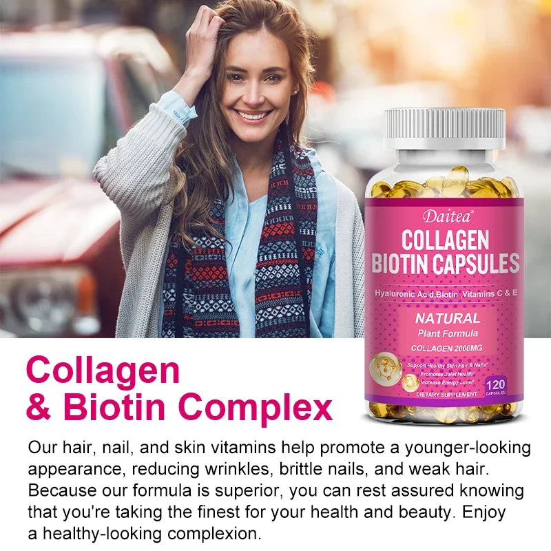 Collagen Biotin Supplement – Hair, Skin, Nails & Energy Boost