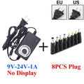 Transformer AC 220V TO DC 9V-24V 12V 24V Adjustable Power Supply AC 220 V TO DC 9 12 24 V 1A 3A 5A Transformers With 8PCS Plug Oasis Select 1A NO Dis With 8PCS EU Plug