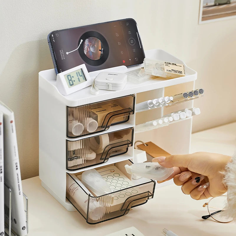 1pc Desktop stationery storage box, multi-layer large space design, easy to organize all kinds of stationery Oasis Select