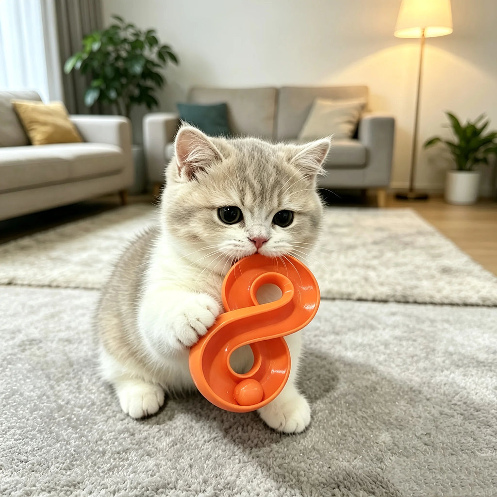 8 Track Ball Cats Toy Interactive 3D Printing Rolling Ball Kitten Play Toys Indoor Stimulation Game Toy for Cats Relieve Boredom Oasis Select