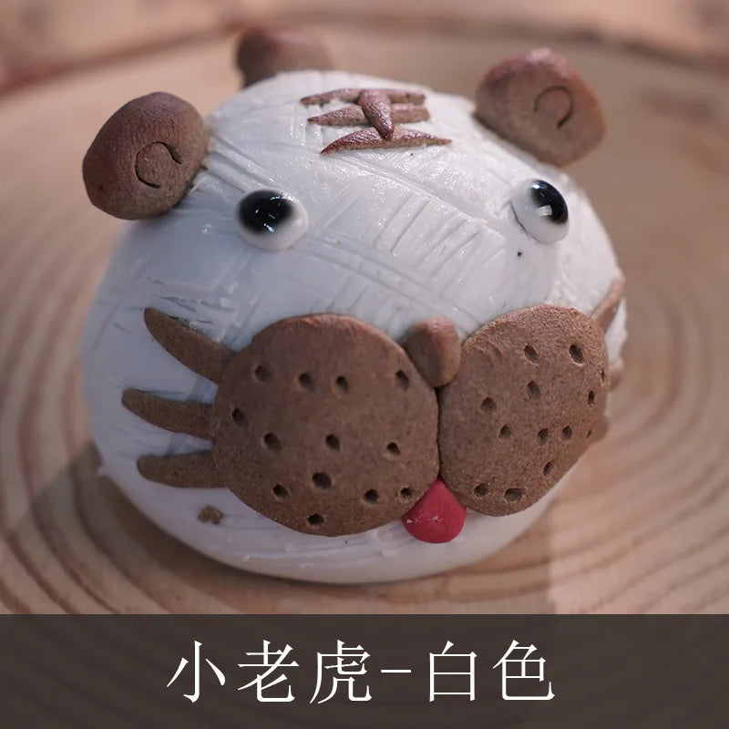 Ceramic Cute Mini Ornaments for Tourist Attractions, Hand-Pinched Animals, Cultural and Creative Decorations Tea Pets Oasis Select 13